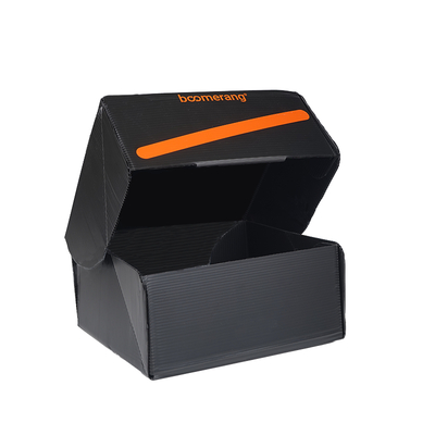 Boomerang Box mit eingeklappter Etikettenlasche | Antalis CH