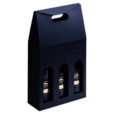 Weintrageverpackung, schwarz, 3 Flaschen 7 - 7.5 dl | Antalis CH