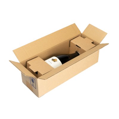 Carton pour bouteilles de vin Vino Pac Economy, brun, 1 bouteille de 7 dl - 1 l
