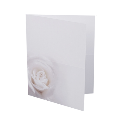 Feuille deuil Rose blanc ouvert