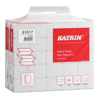 Katrin Falthandtücher Non Stop M, 100 % Recycling, Z-Falz, 2-lagig, 203 x 240 mm, 61617 | Antalis CH