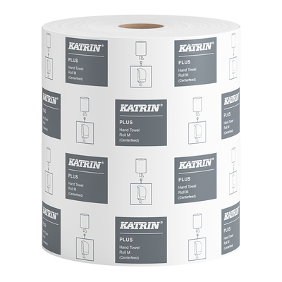 Katrin Plus Handtuchrolle M, Zentralentnahme, 100 % Zellstoff, 1-lagig, 205 mm x 300.15 m, 870 Blatt, 64403 | Antalis CH