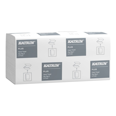 Katrin Plus Falthandtücher, 100 % Zellstoff, V-Falz, 2-lagig, 224 x 230 mm, 85040 | Antalis CH