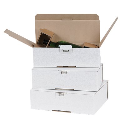 Weinflaschenversandkarton, weiss - Premium