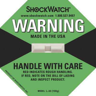 Stossindikator ShockWatch Label 100 g, grün
