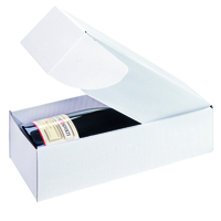 Emballages cadeaux pour vin avec cannelure ouverte, blanc, 1 bouteille de 7 dl - 1 l