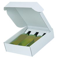Emballages cadeaux pour vin avec cannelure ouverte, blanc, 3 bouteilles de 7 dl - 1 l