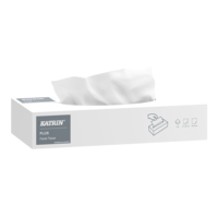 Katrin Plus Kosmetiktücher, 100 % Zellstoff, 2-lagig, 210 x 205 mm, Flachbox, 11797 | Antalis CH
