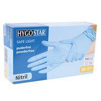 Nitrilhandschuhe Safe Light, Grösse 8/M, puderfrei, blau, Zupfbox zu 100 Stück | Antalis CH