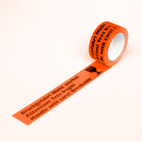 Warnklebeband, "Bruchgefahr! Nicht werfen ...", 50 mm x 66 m, signalorange | Antalis CH