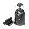 Kehrichtsäcke, 1-seitig mit Standarddruck, 26 µm, 350, x 350 x 1100 mm, Schmalseite offen, HD/LLDPE, schwarz, perforiert auf Rolle, 110 Liter, mit Verschlussband, Rolle zu 10 Sack, Schachtel zu 20 Rollen