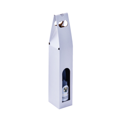 Trageverpackung, weiss, 1 Flasche 7 dl - 1 l