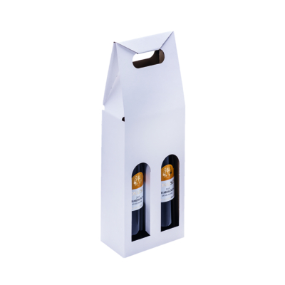 Trageverpackung, weiss, 2 Flaschen 7 - 7.5 dl